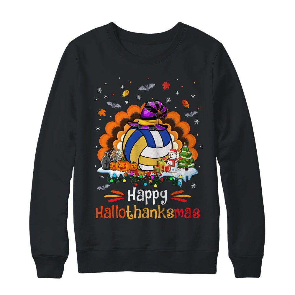 Volleyball Halloween Christmas Thanksgiving Hallothanksmas Shirt & Sweatshirt | siriusteestore