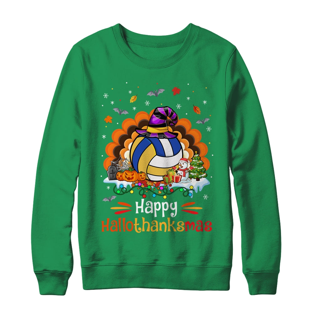 Volleyball Halloween Christmas Thanksgiving Hallothanksmas Shirt & Sweatshirt | siriusteestore