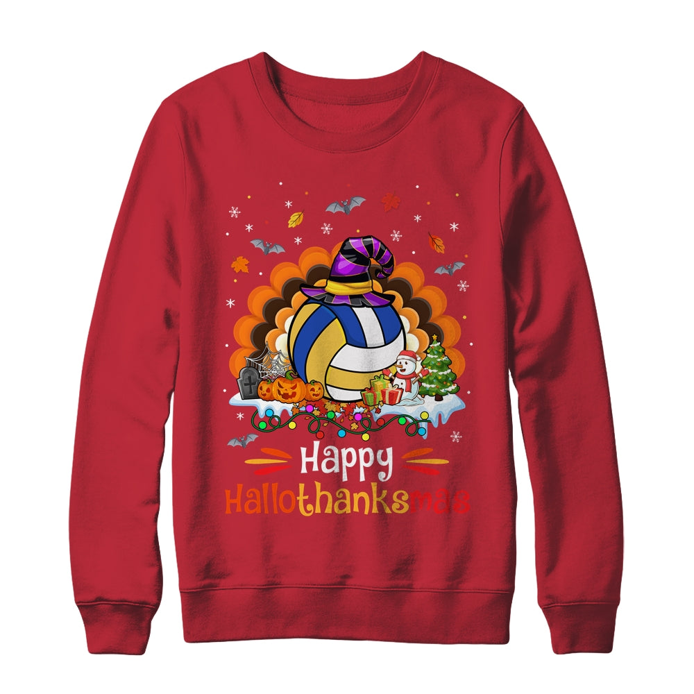 Volleyball Halloween Christmas Thanksgiving Hallothanksmas Shirt & Sweatshirt | siriusteestore