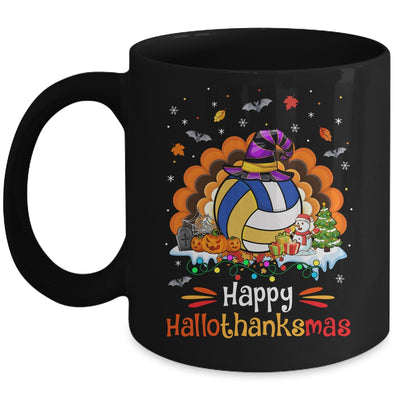 Volleyball Halloween Christmas Thanksgiving Hallothanksmas Mug | siriusteestore