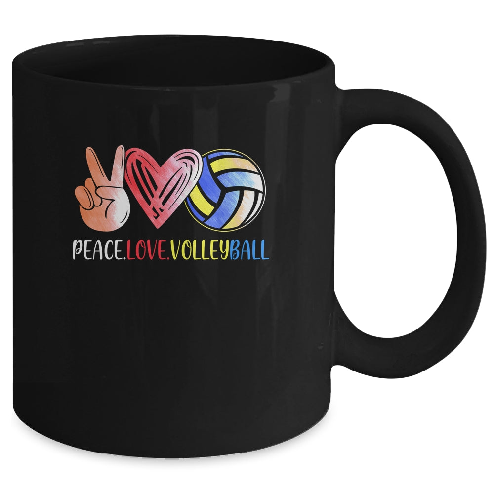 Volleyball Player Girls Peace Love Volleyball Women Mug | siriusteestore