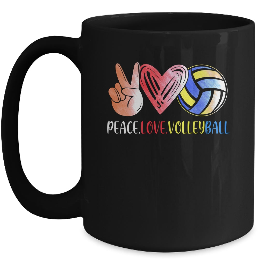 Volleyball Player Girls Peace Love Volleyball Women Mug | siriusteestore