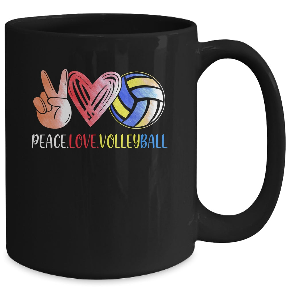 Volleyball Player Girls Peace Love Volleyball Women Mug | siriusteestore