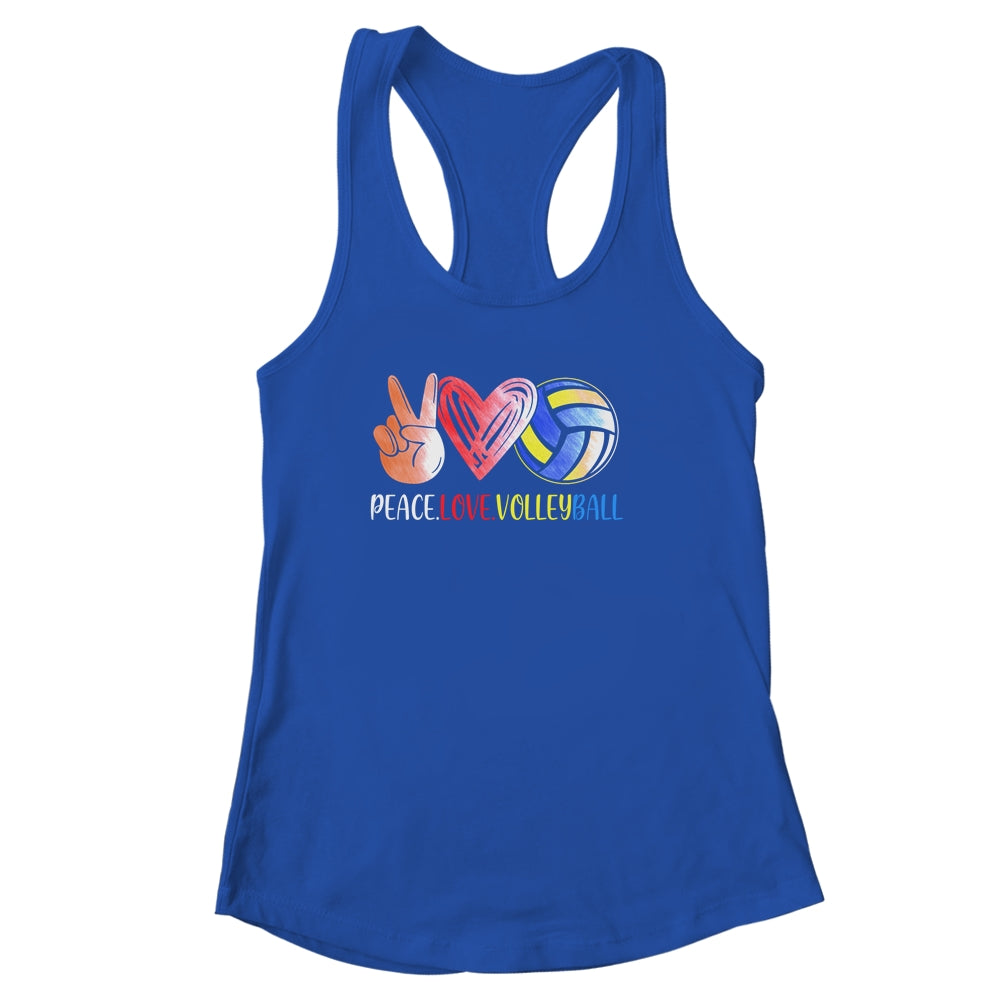 Volleyball Player Girls Peace Love Volleyball Women Shirt & Tank Top | siriusteestore