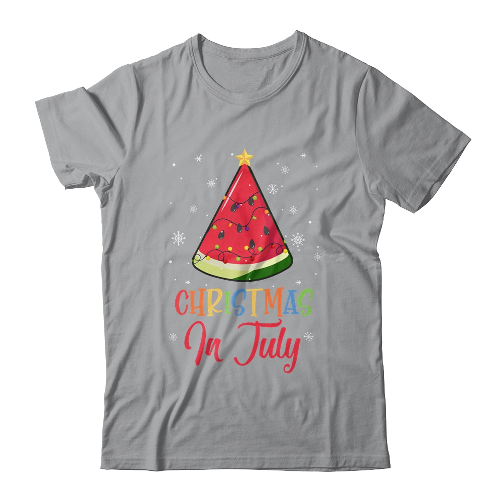 Watermelon Christmas Tree Christmas In July Summer Vacation Shirt & Tank Top | siriusteestore