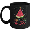 Watermelon Christmas Tree Christmas In July Summer Vacation Mug | siriusteestore