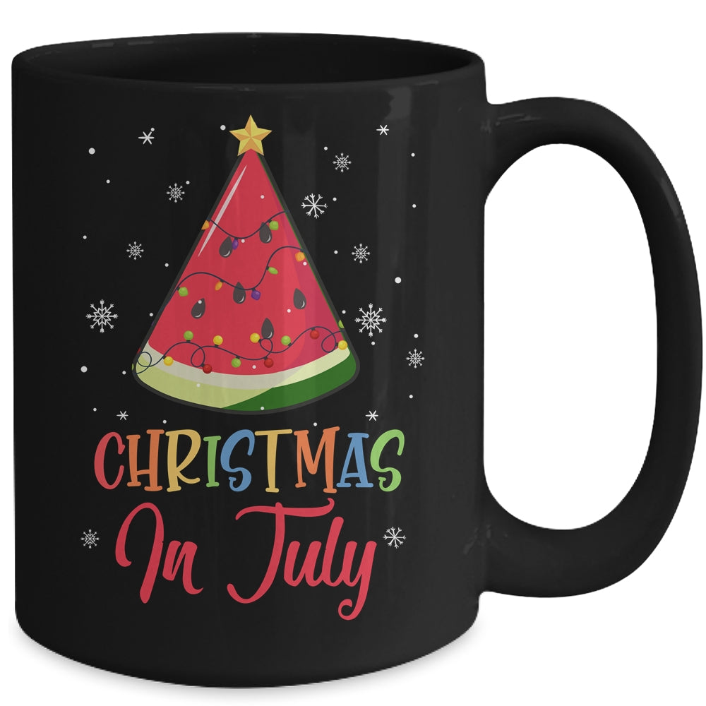 Watermelon Christmas Tree Christmas In July Summer Vacation Mug | siriusteestore