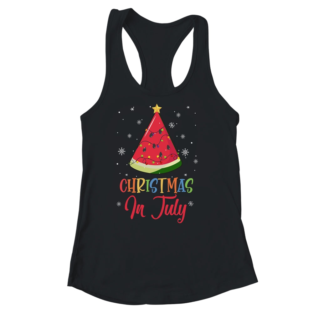 Watermelon Christmas Tree Christmas In July Summer Vacation Shirt & Tank Top | siriusteestore