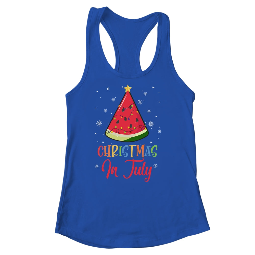 Watermelon Christmas Tree Christmas In July Summer Vacation Shirt & Tank Top | siriusteestore