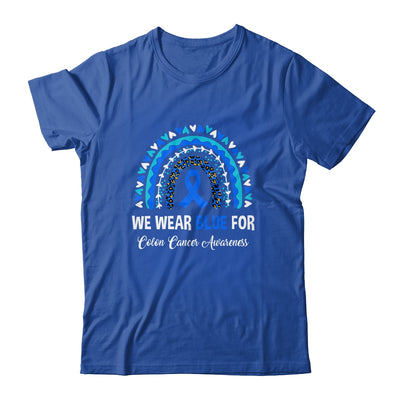 We Wear Blue Colon Cancer Leopard Rainbow Shirt & Hoodie | siriusteestore