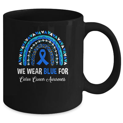 We Wear Blue Colon Cancer Leopard Rainbow Mug | siriusteestore