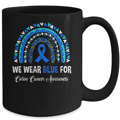 We Wear Blue Colon Cancer Leopard Rainbow Mug | siriusteestore