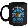 We Wear Blue For Autism Awareness Rainbow Accept Understand Mug | siriusteestore