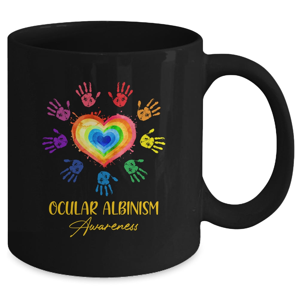 We Wear Rainbow Heart For Ocular Albinism Awareness Mug | siriusteestore
