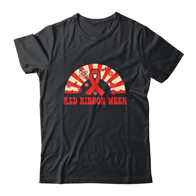 We Wear Red For Red Ribbon Week Awareness Rainbow Groovy Shirt & Hoodie | siriusteestore