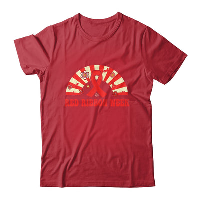 We Wear Red For Red Ribbon Week Awareness Rainbow Groovy Shirt & Hoodie | siriusteestore