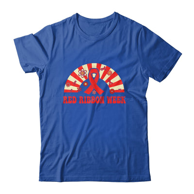 We Wear Red For Red Ribbon Week Awareness Rainbow Groovy Shirt & Hoodie | siriusteestore