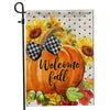 Welcome Fall Pumpkin Bow Flag Vertical Sunflower Seasonal Autumn | siriusteestore