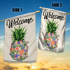 Welcome Pineapple Flower Floral Flag House Summer Warming | siriusteestore