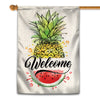 Welcome Pineapple and Watermelon Flag House Summer Warming | siriusteestore