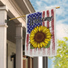Welcome Sunflower US Flag Farmhouse Spring Summer | siriusteestore