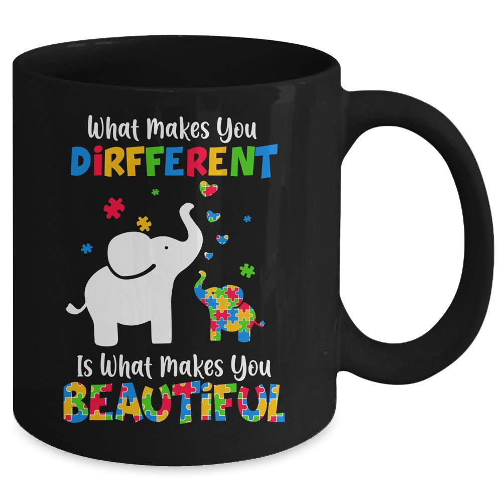 What Makes You Different Autism Child Elephant Mom Awareness Mug | siriusteestore