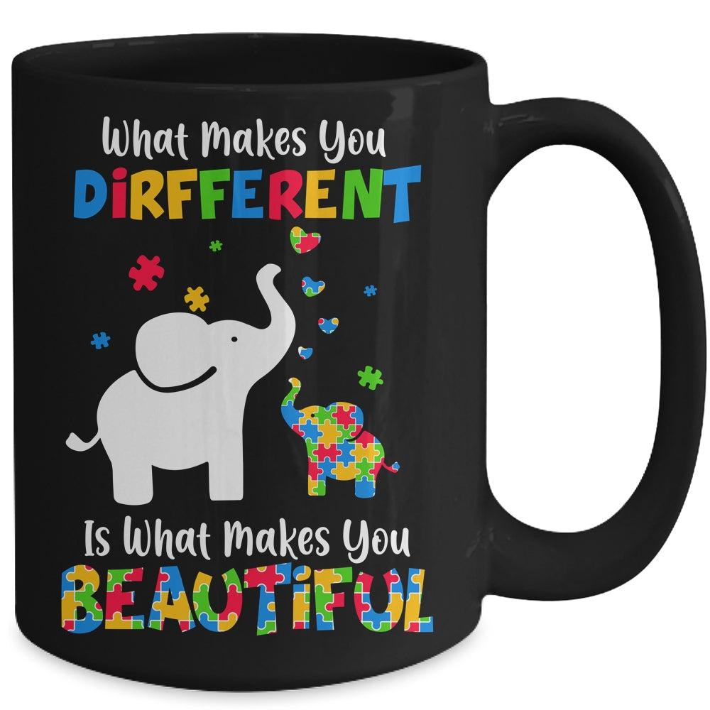 What Makes You Different Autism Child Elephant Mom Awareness Mug | siriusteestore