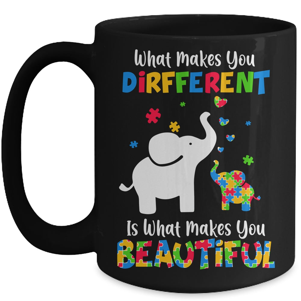 What Makes You Different Autism Child Elephant Mom Awareness Mug | siriusteestore