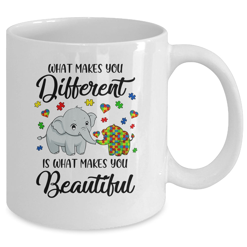 What Makes You Different Elephant Mom Autism Child Awareness Mug | siriusteestore