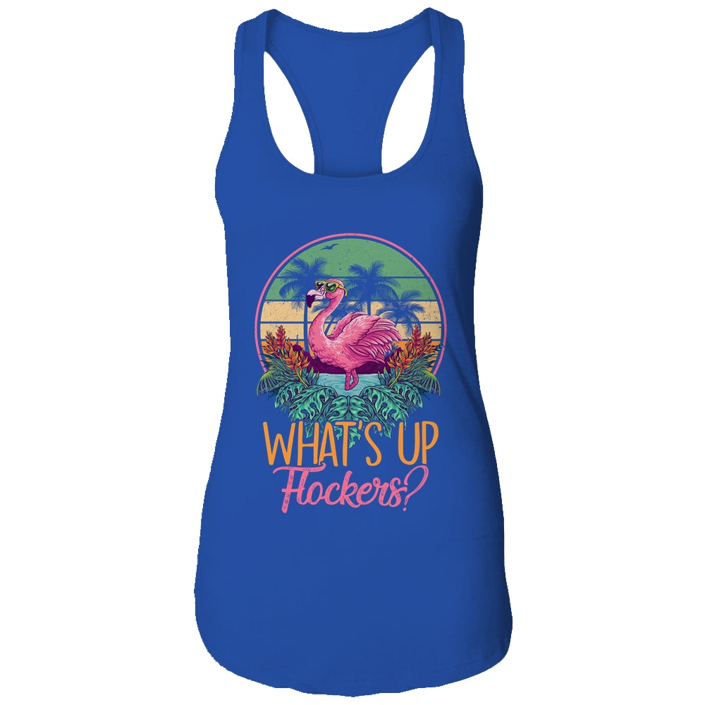 Whats UP Flockers Funny Flamingo Lover Big Pink Sunset Shirt & Tank Top | siriusteestore