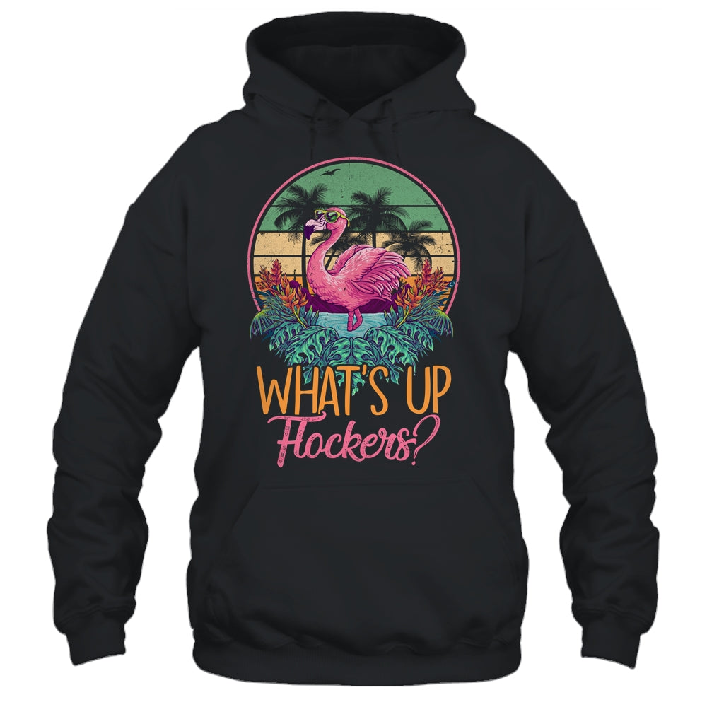 Whats UP Flockers Funny Flamingo Lover Big Pink Sunset Shirt & Tank Top | siriusteestore