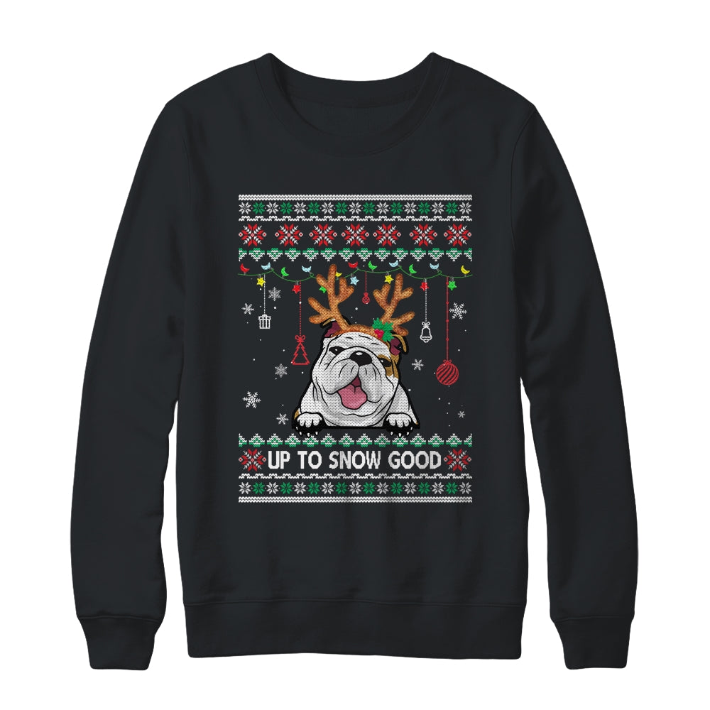White English Bulldog Dog Reindeer Ugly Christmas Xmas Shirt & Sweatshirt | siriusteestore