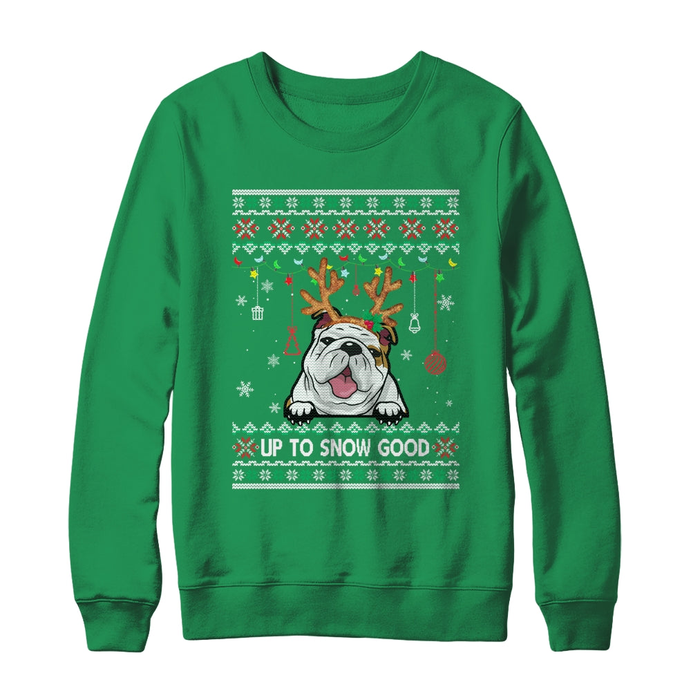 White English Bulldog Dog Reindeer Ugly Christmas Xmas Shirt & Sweatshirt | siriusteestore