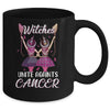 Witches Unite Against Breast Cancer Wear Pink Halloween Mug | siriusteestore