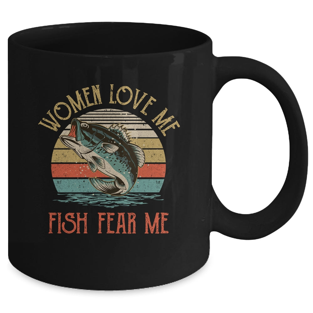 Women Love Me Fish Fear Me Funny Vintage Fishing Mug | siriusteestore