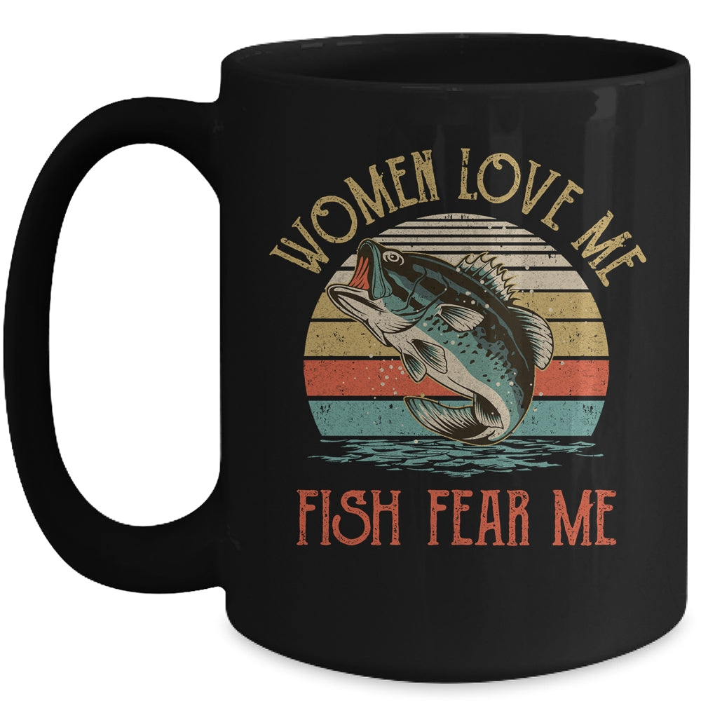 Women Love Me Fish Fear Me Funny Vintage Fishing Mug | siriusteestore