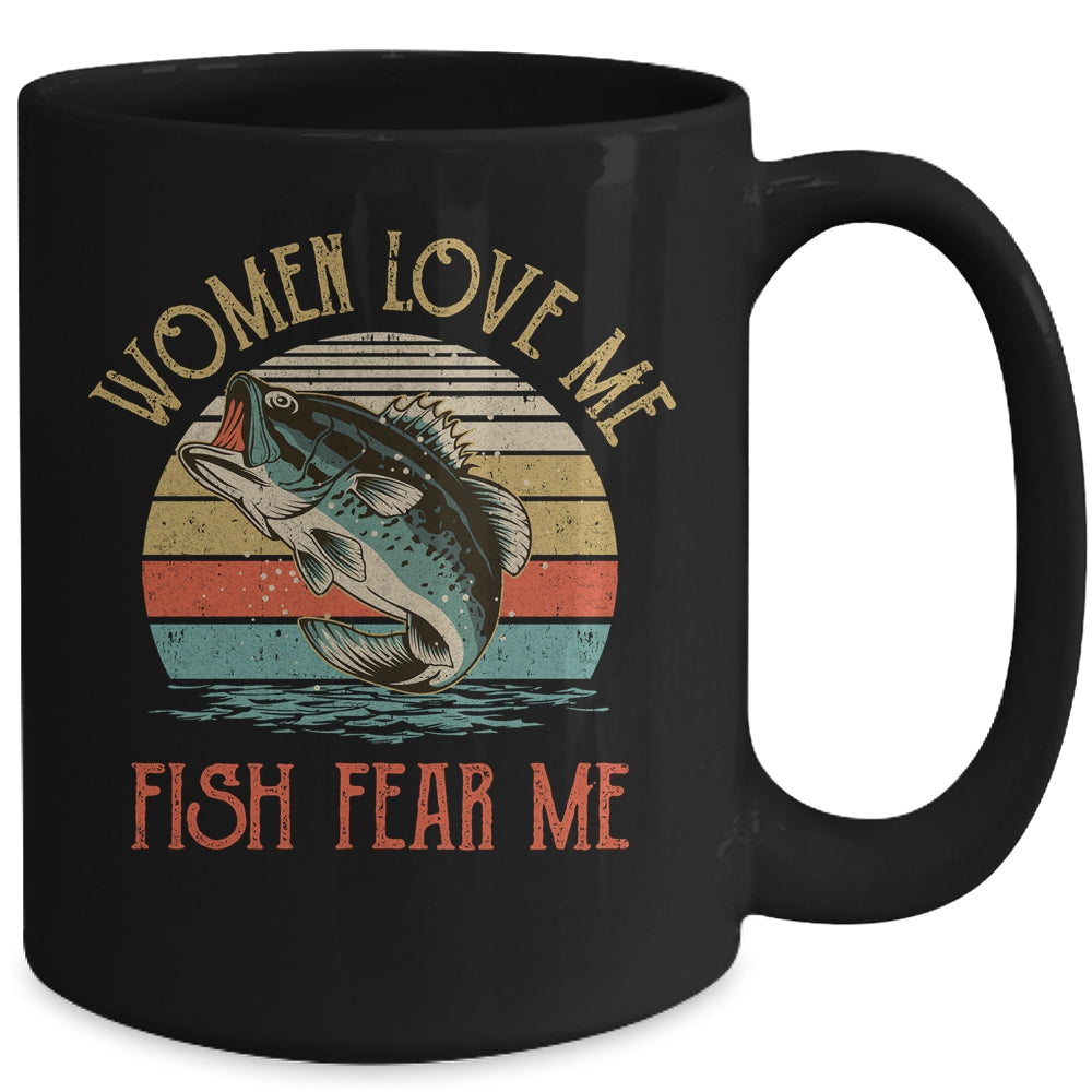 Women Love Me Fish Fear Me Funny Vintage Fishing Mug | siriusteestore