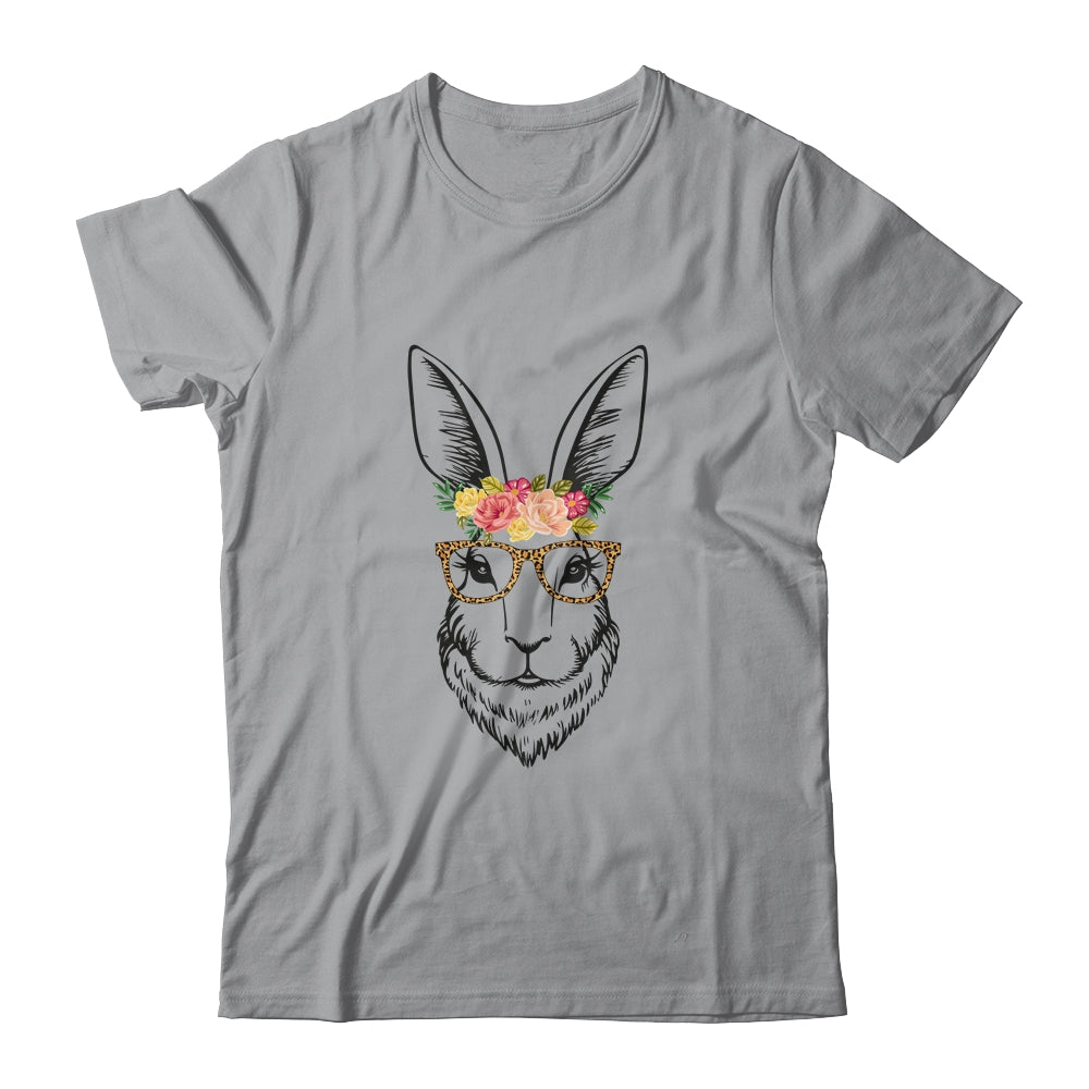 Women Teen Girls Easter Bunny With Glasses Leopard Shirt & Tank Top | siriusteestore