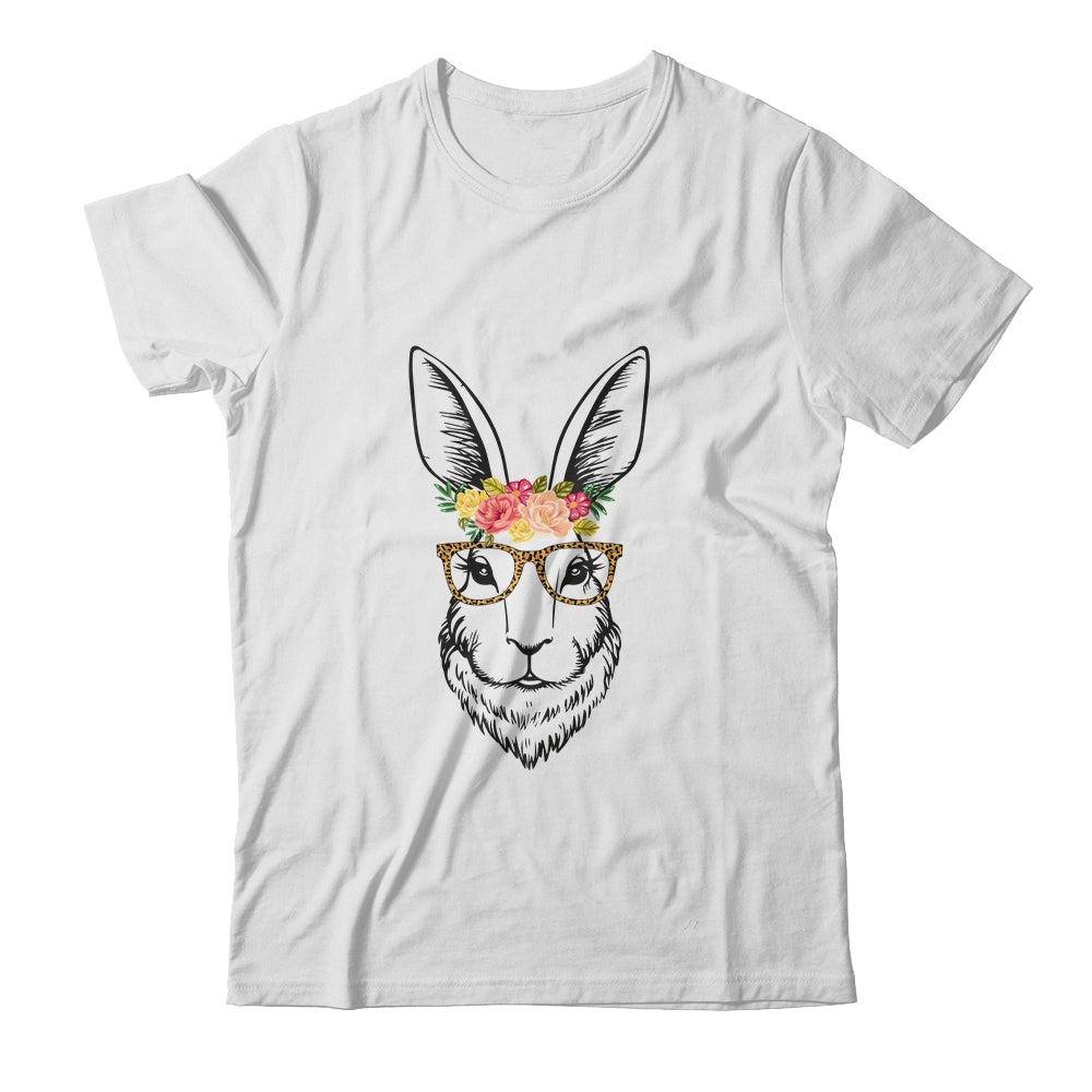 Women Teen Girls Easter Bunny With Glasses Leopard Shirt & Tank Top | siriusteestore