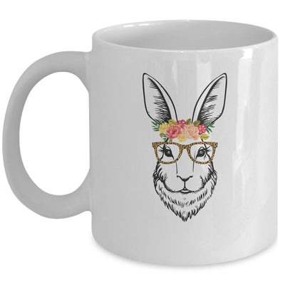 Women Teen Girls Easter Bunny With Glasses Leopard Mug | siriusteestore