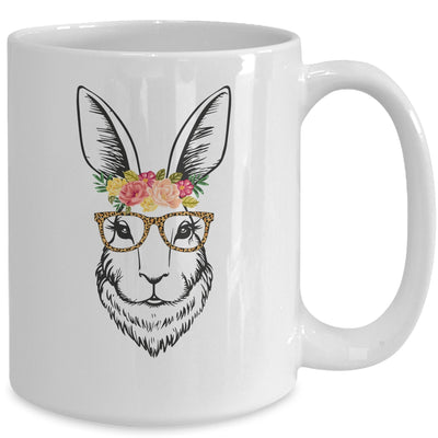 Women Teen Girls Easter Bunny With Glasses Leopard Mug | siriusteestore