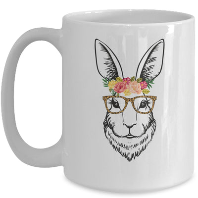 Women Teen Girls Easter Bunny With Glasses Leopard Mug | siriusteestore