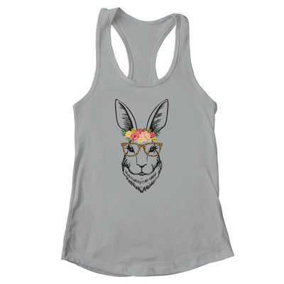 Women Teen Girls Easter Bunny With Glasses Leopard Shirt & Tank Top | siriusteestore