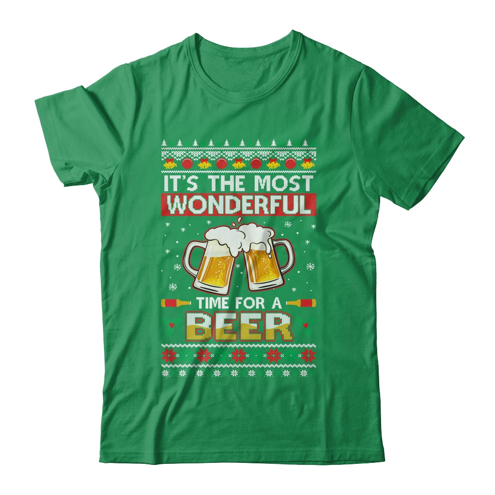 Wonderful Time For A Beer Ugly Christmas Xmas Shirt & Sweatshirt | siriusteestore