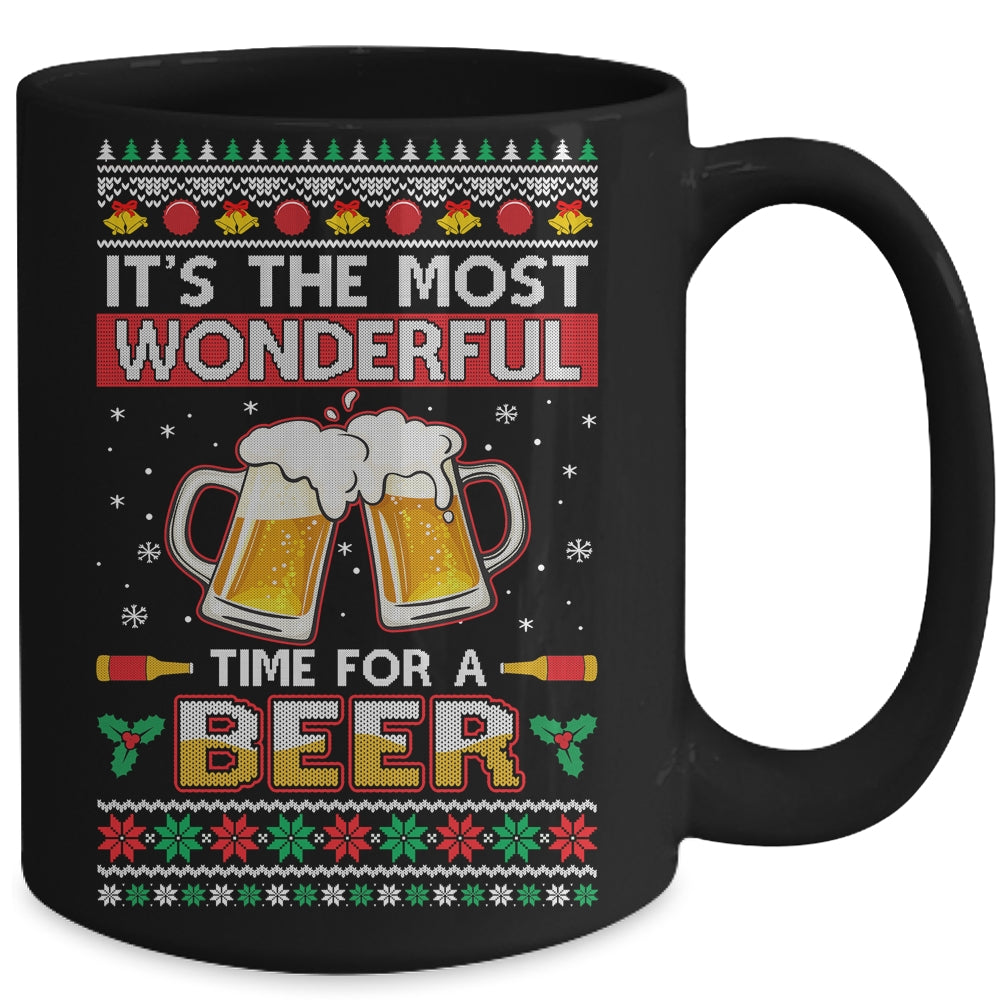 Wonderful Time For A Beer Ugly Christmas Xmas Mug | siriusteestore