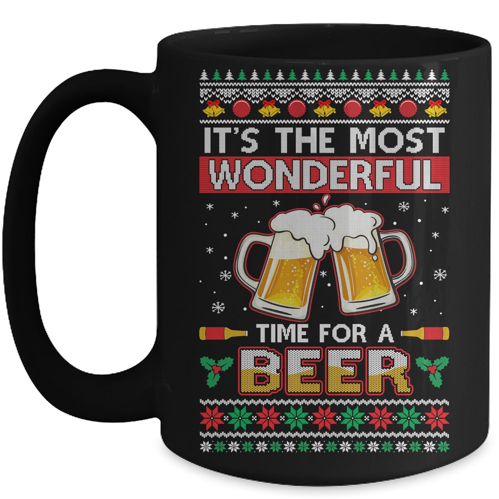 Wonderful Time For A Beer Ugly Christmas Xmas Mug | siriusteestore