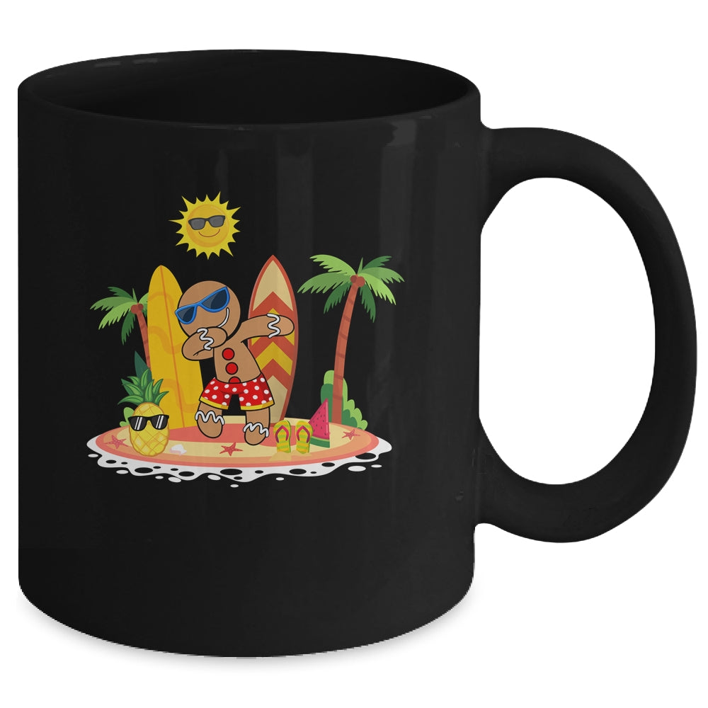 Xmas Beach Boy Dabbing Gingerbread Man Christmas In July Mug | siriusteestore