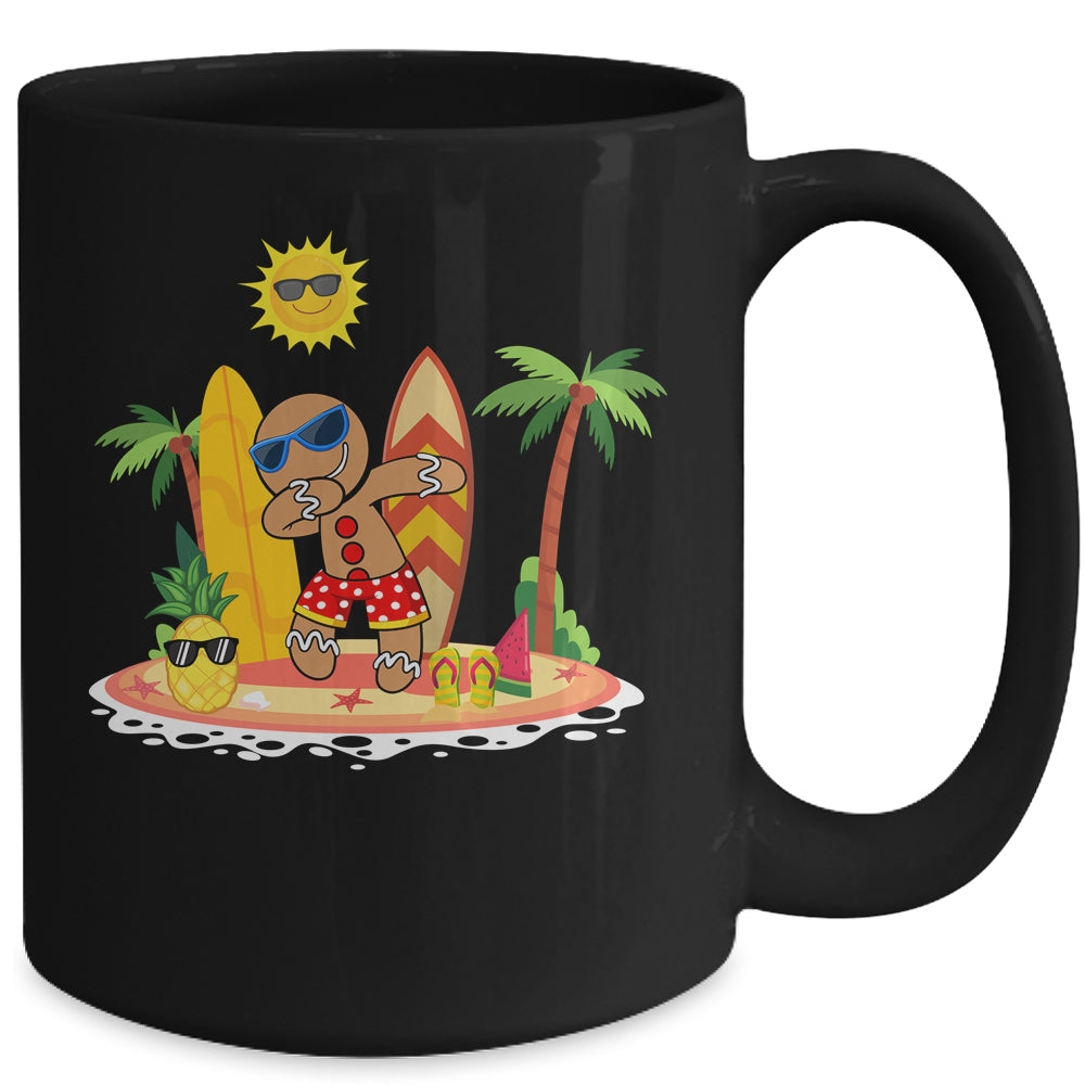 Xmas Beach Boy Dabbing Gingerbread Man Christmas In July Mug | siriusteestore