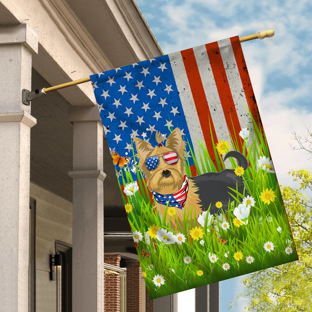 Yorkie American USA Flag 4th of July Dog Lover On Independence Day | siriusteestore