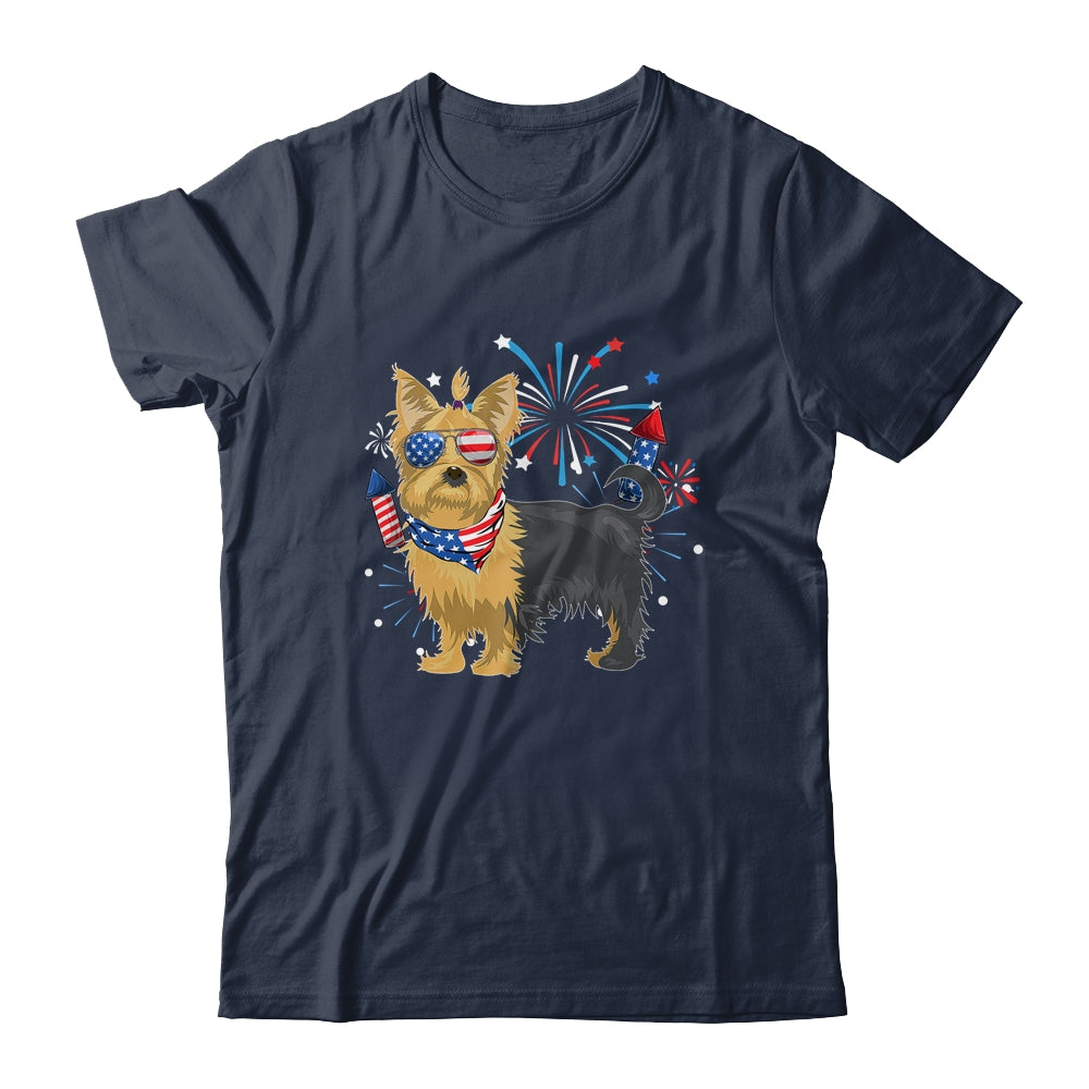 Yorkie Dog American USA Flag 4th of July Men women Lover Shirt & Tank Top | siriusteestore